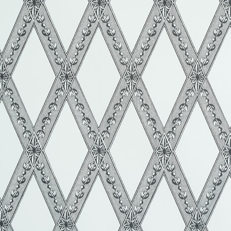 Schumacher Les Losanges Toile Carbon Wallpaper - Eade's Wallpaper