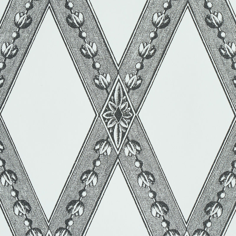 Schumacher Les Losanges Toile Carbon Wallpaper - Eade's Wallpaper