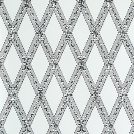 Schumacher Les Losanges Toile Carbon Wallpaper - Eade's Wallpaper