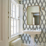 Schumacher Les Losanges Toile Gold On Black Wallpaper - Eade's Wallpaper