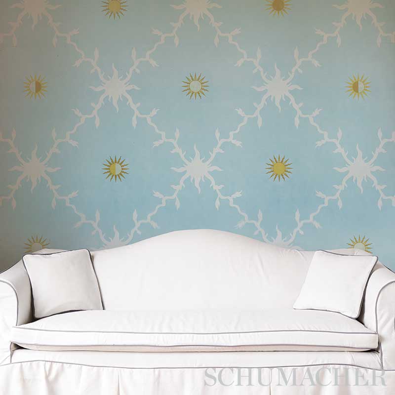 Schumacher Palladio Trellis Sky Wallpaper - Eade's Wallpaper