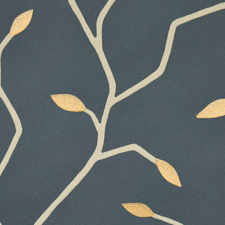 Schumacher 5011382 CYMBELINE in CHARCOAL & GOLD Wallpaper - 