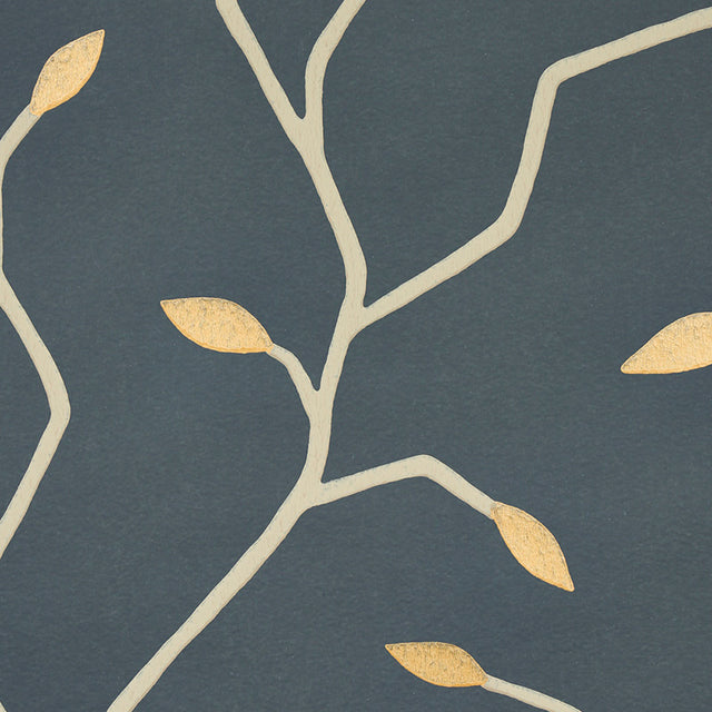Schumacher 5011382 CYMBELINE in CHARCOAL & GOLD Wallpaper - 