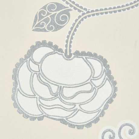 Schumacher 5011410 QUEEN FRUIT in SILVER WHITE Wallpaper - N