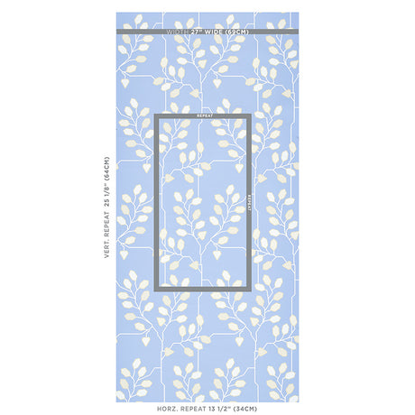 Schumacher Tumble Weed Bluebell Wallpaper