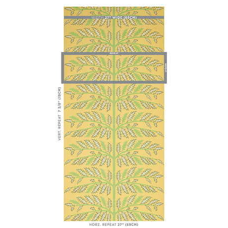 Schumacher Thistle Mustard Wallpaper - Eade's Wallpaper