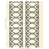 Schumacher Ziz Embroidered Sisal Black Wallpaper