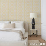 Schumacher Ziz Embroidered Sisal Neutral Wallpaper