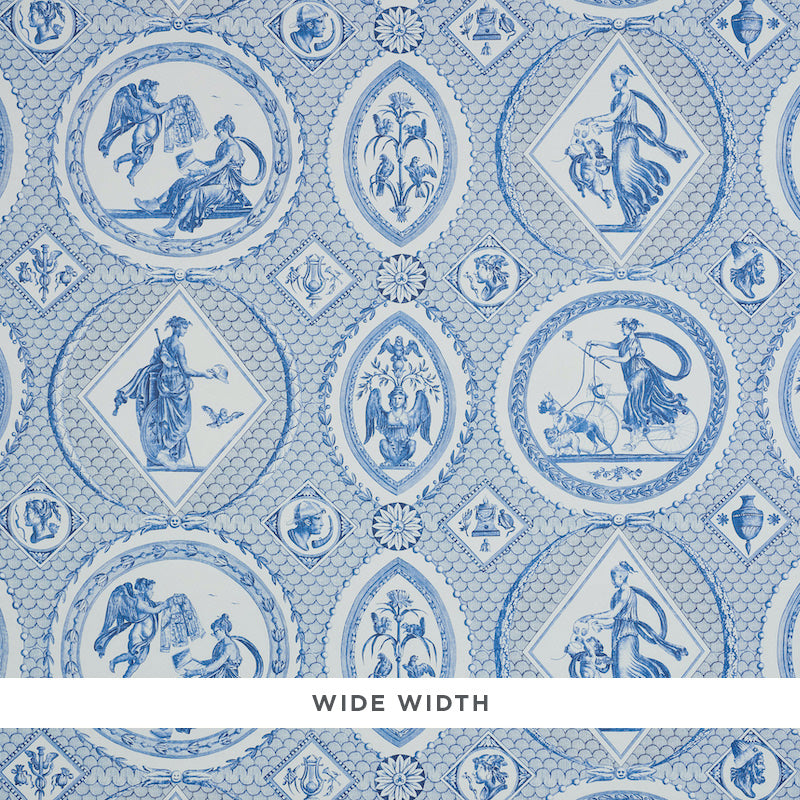 Schumacher Les Scenes Contemporaines Blue Wallpaper - Eade's Wallpaper