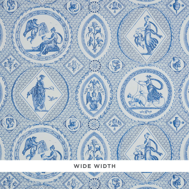 Schumacher Les Scenes Contemporaines Blue Wallpaper - Eade's Wallpaper