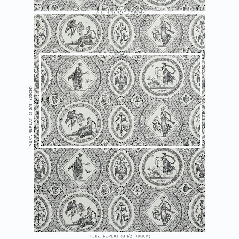 Schumacher Les Scenes Contemporaines Black Wallpaper - Eade's Wallpaper