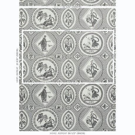Schumacher Les Scenes Contemporaines Black Wallpaper - Eade's Wallpaper