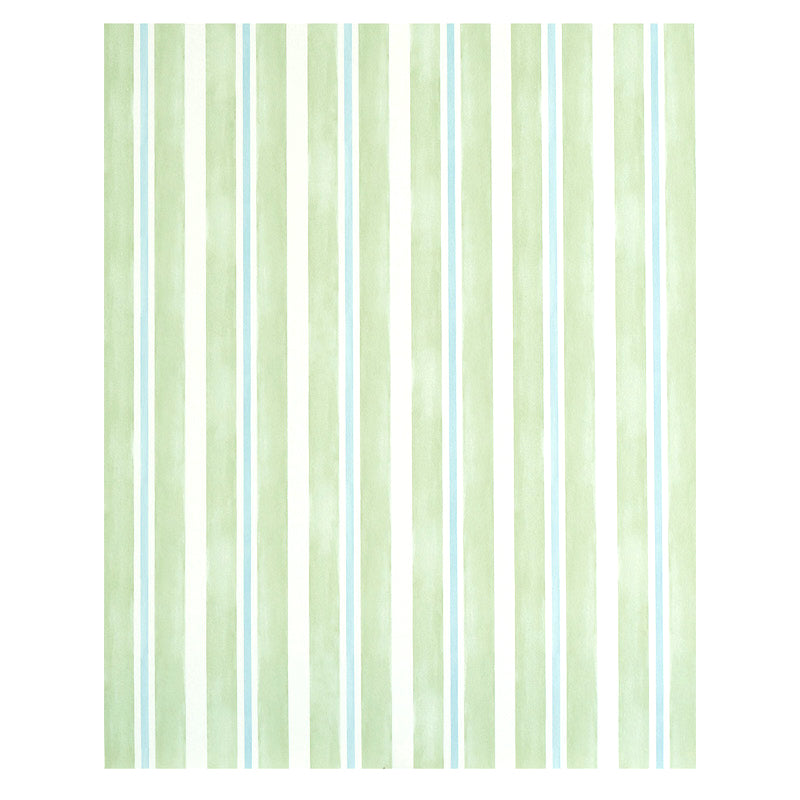 Schumacher Watercolor Stripe Leaf Wallpaper