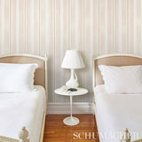 Schumacher Watercolor Stripe Leaf Wallpaper