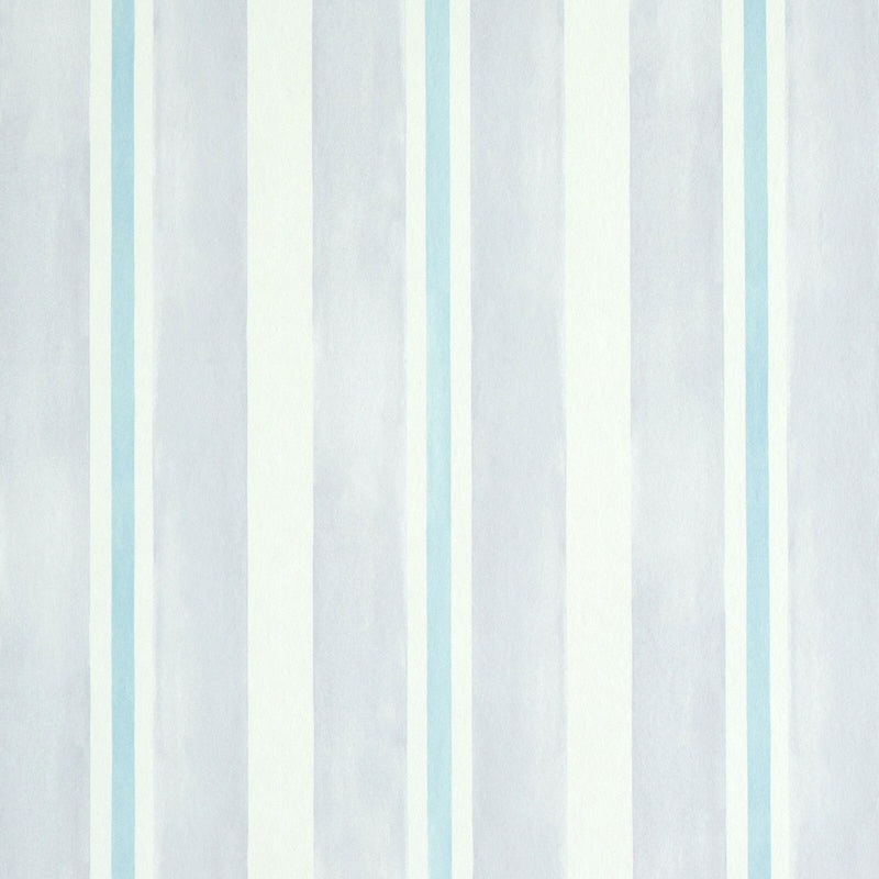 Schumacher Watercolor Stripe Lavender Wallpaper