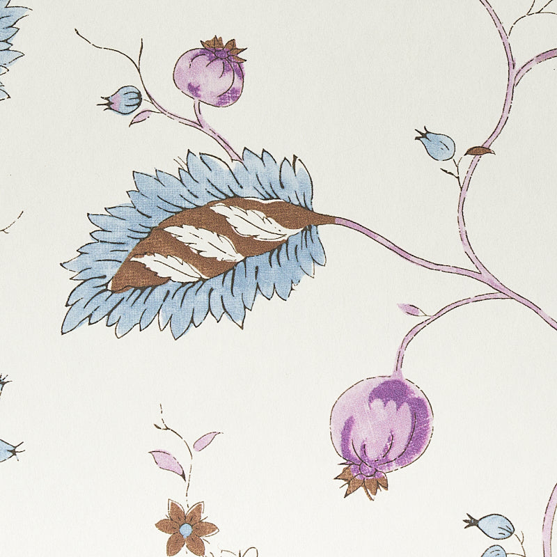 Schumacher Maryam Vine Sky & Plum Wallpaper - Eade's Wallpaper