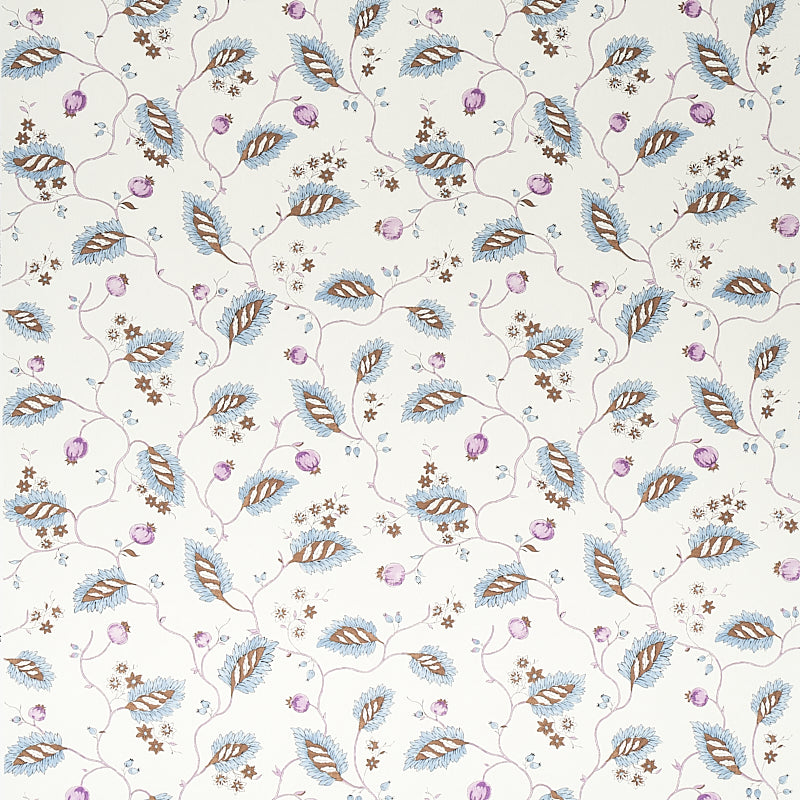 Schumacher Maryam Vine Sky & Plum Wallpaper - Eade's Wallpaper