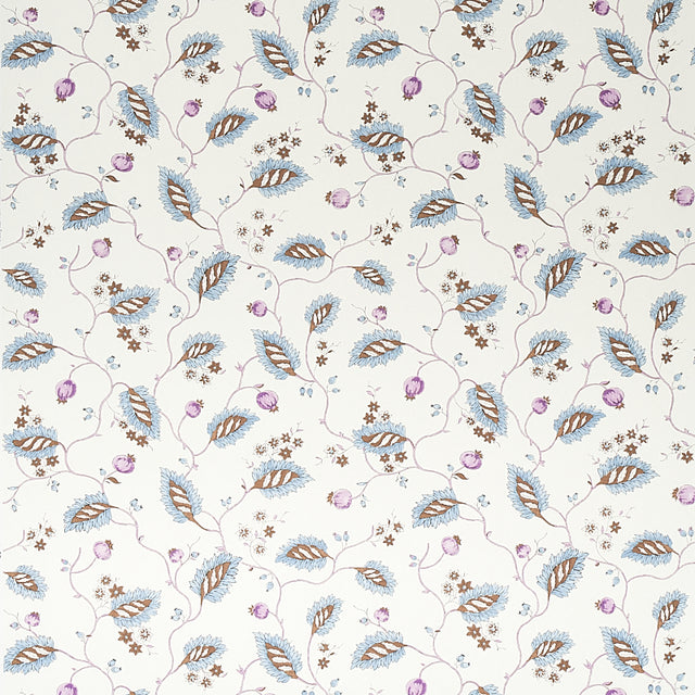 Schumacher Maryam Vine Sky & Plum Wallpaper - Eade's Wallpaper