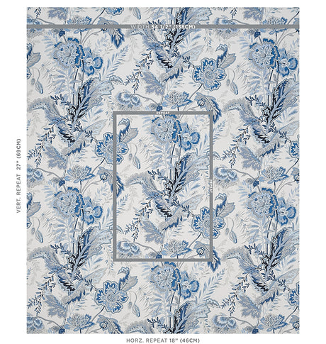 Schumacher Sandoway Vine Delft Wallpaper - Eade's Wallpaper