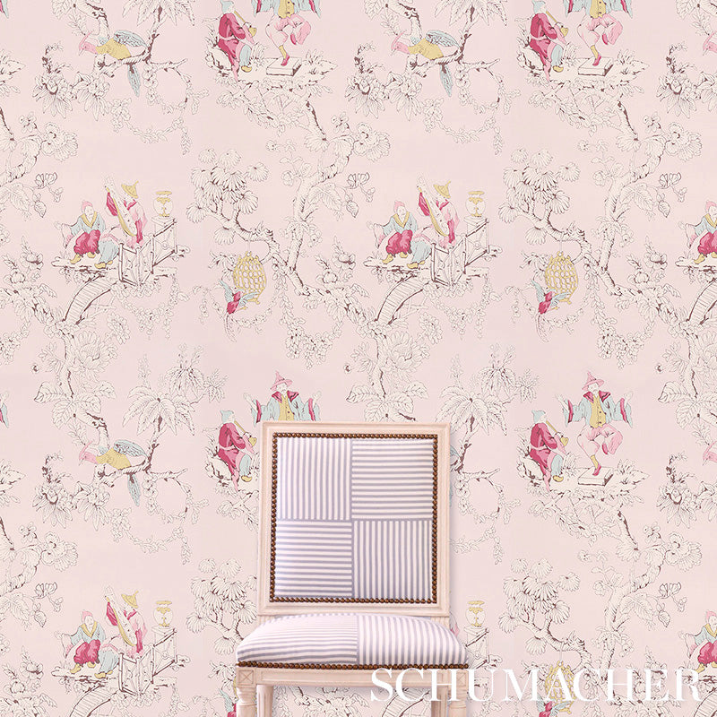 Schumacher Chinoiserie Moderne Blue Wallpaper