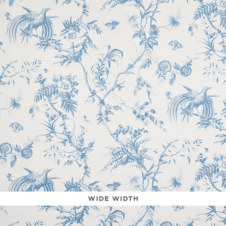 Schumacher Toile De La Prairie Blue Wallpaper - Eade's Wallpaper