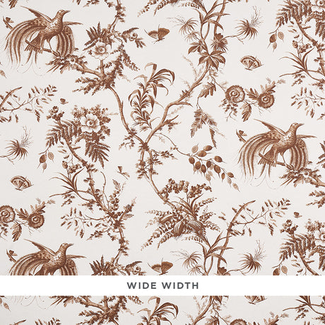 Schumacher Toile De La Prairie Brown Wallpaper - Eade's Wallpaper