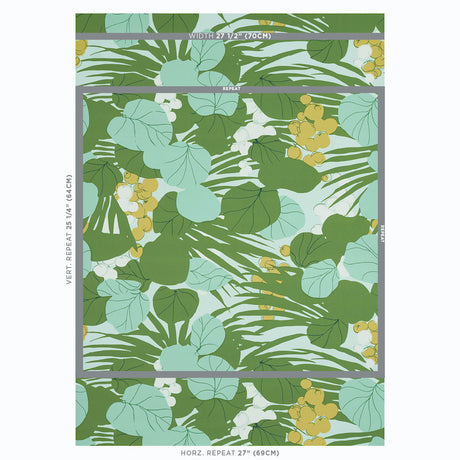 Schumacher Sea Grapes Palm Wallpaper - Eade's Wallpaper