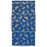 Schumacher Burnell Butterfly Blue Wallpaper