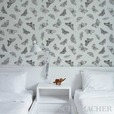 Schumacher Burnell Butterfly Blue Wallpaper