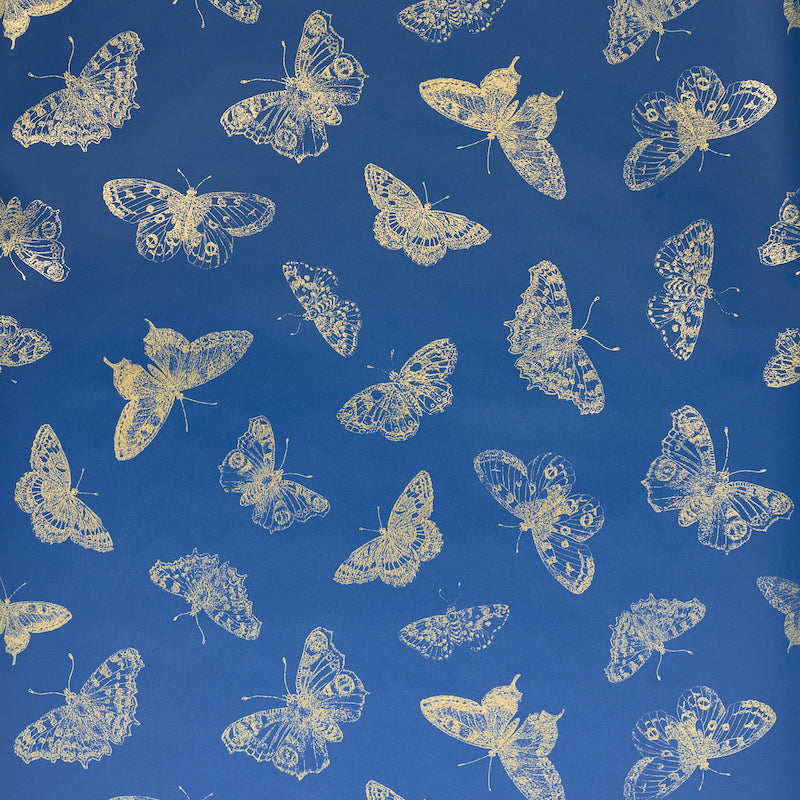 Schumacher Burnell Butterfly Blue Wallpaper
