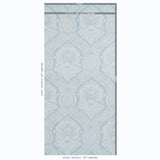 Schumacher Villandry Damask Print Blue Wallpaper