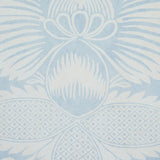 Schumacher Villandry Damask Print Blue Wallpaper