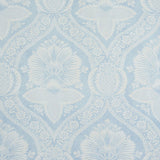 Schumacher Villandry Damask Print Blue Wallpaper