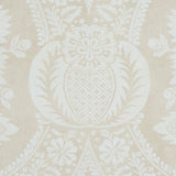 Schumacher Villandry Damask Print Neutral Wallpaper