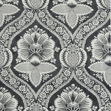 Schumacher Villandry Damask Print Black Wallpaper