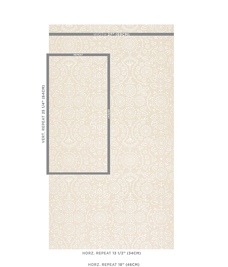 Schumacher Tiana Natural Wallpaper - Eade's Wallpaper