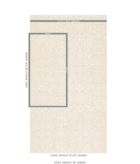 Schumacher Tiana Natural Wallpaper - Eade's Wallpaper