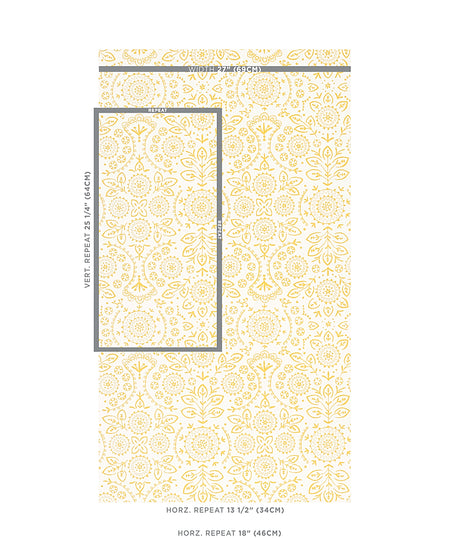 Schumacher Tiana Yellow Wallpaper - Eade's Wallpaper