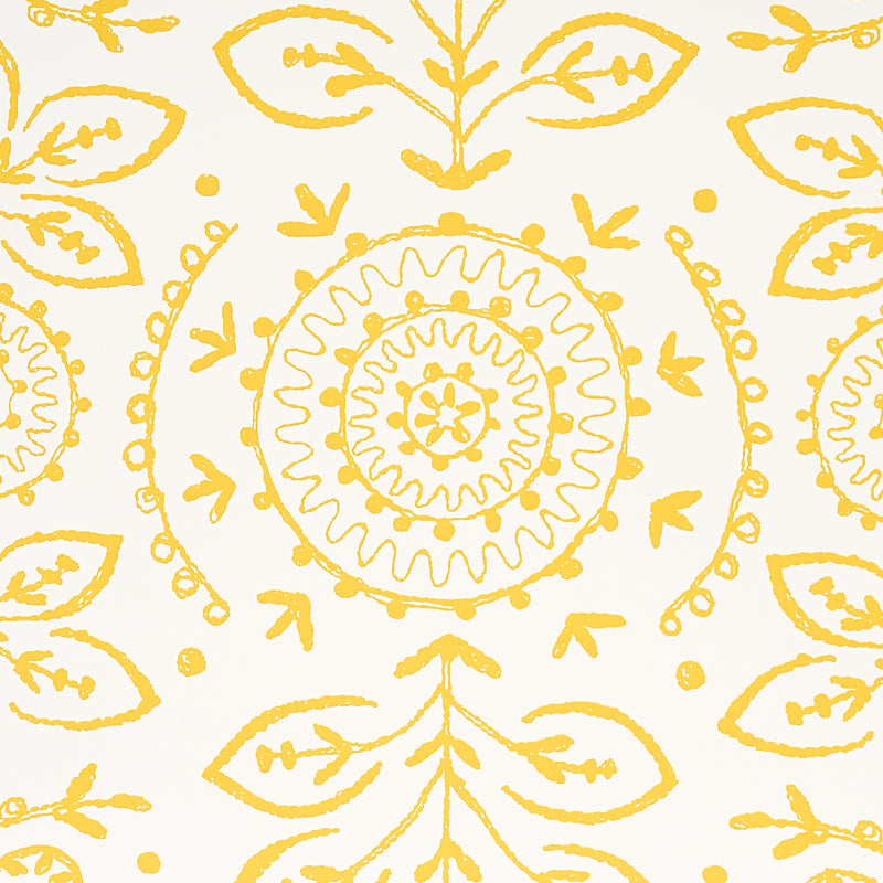 Schumacher Tiana Yellow Wallpaper - Eade's Wallpaper