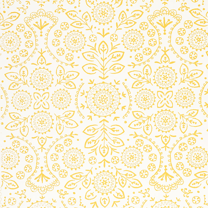 Schumacher Tiana Yellow Wallpaper - Eade's Wallpaper