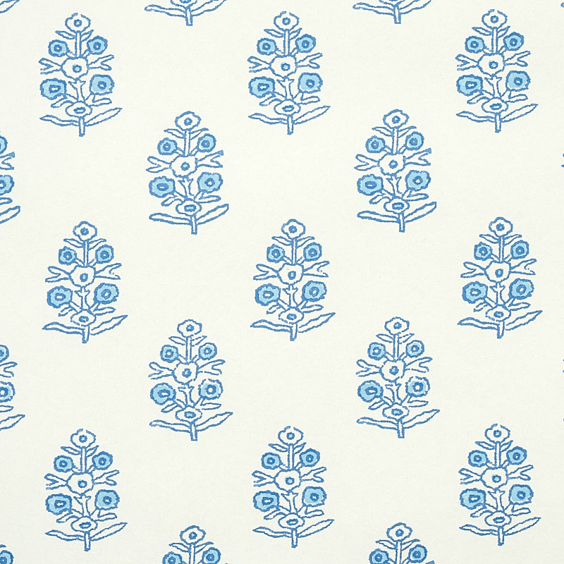 Schumacher Aditi Blue Wallpaper