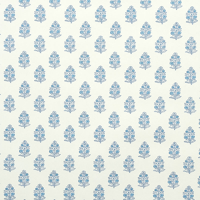 Schumacher Aditi Blue Wallpaper