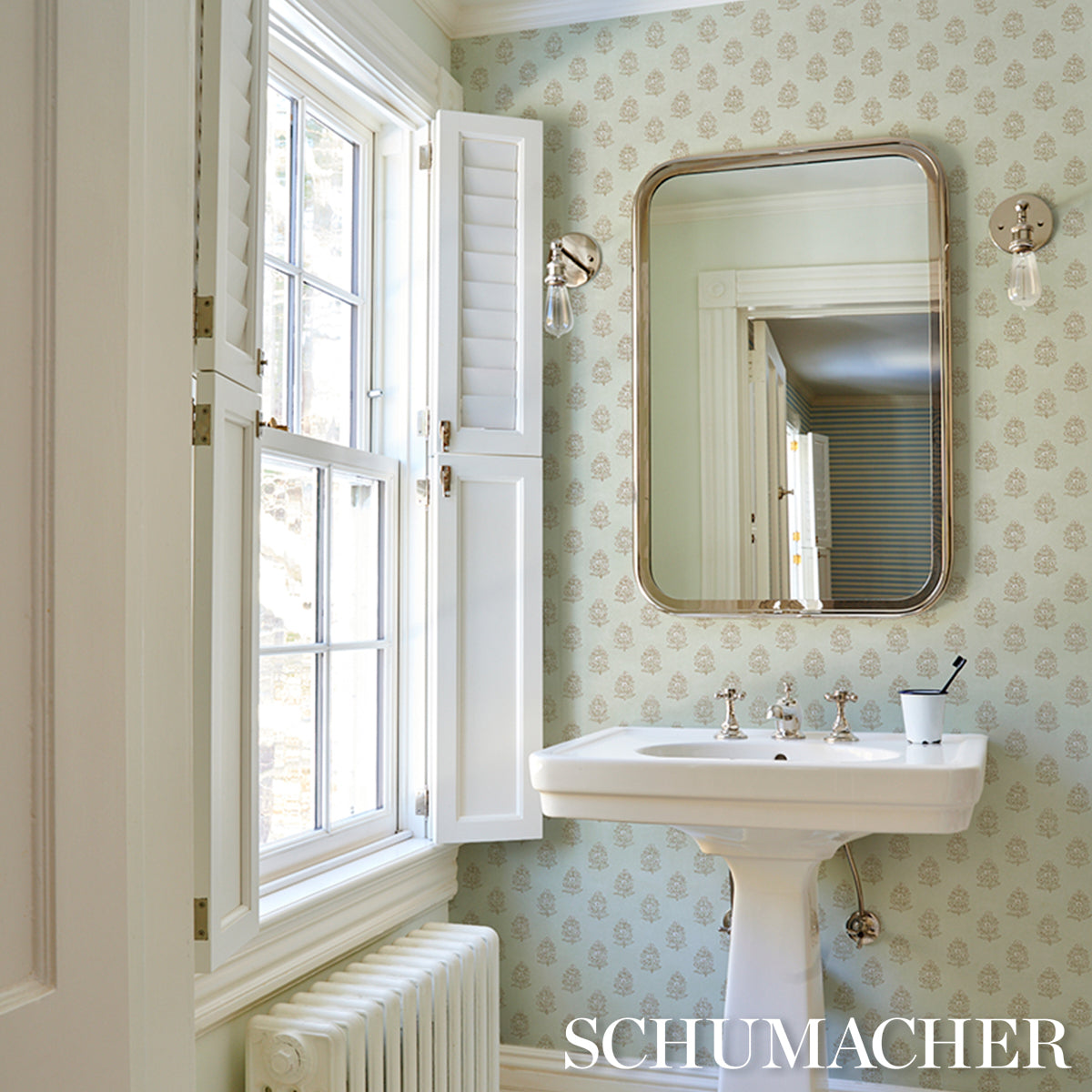 Schumacher Aditi Sage Wallpaper