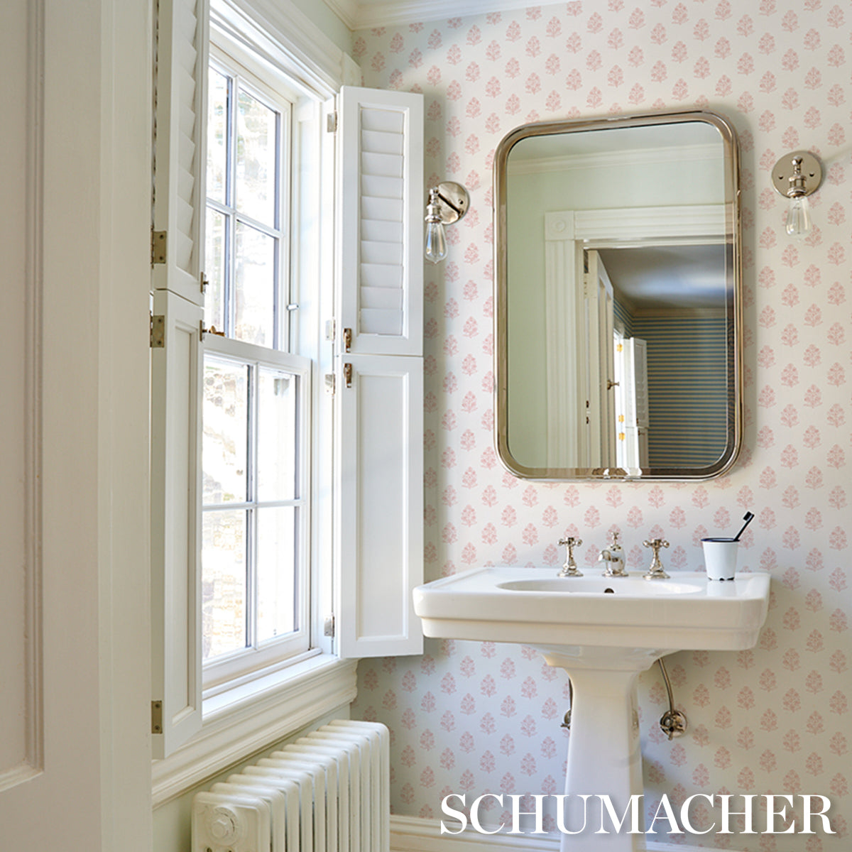 Schumacher Aditi Blush Wallpaper