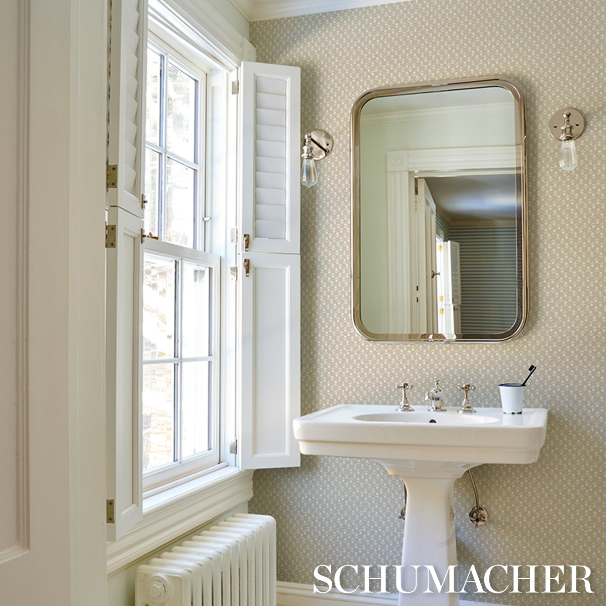 Schumacher Beatriz Natural Wallpaper