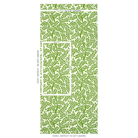 Schumacher Temple Garden Ii Green Wallpaper - Eade's Wallpaper