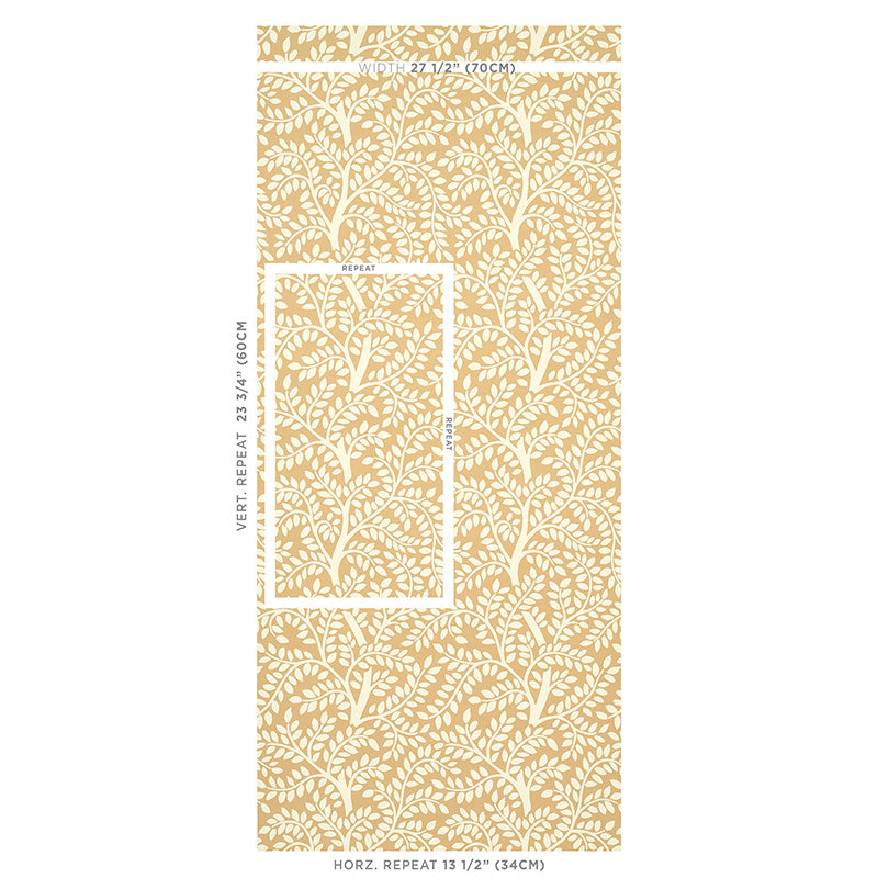 Schumacher Temple Garden Ii Sand Wallpaper - Eade's Wallpaper