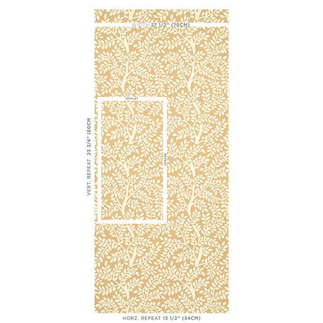 Schumacher Temple Garden Ii Sand Wallpaper - Eade's Wallpaper