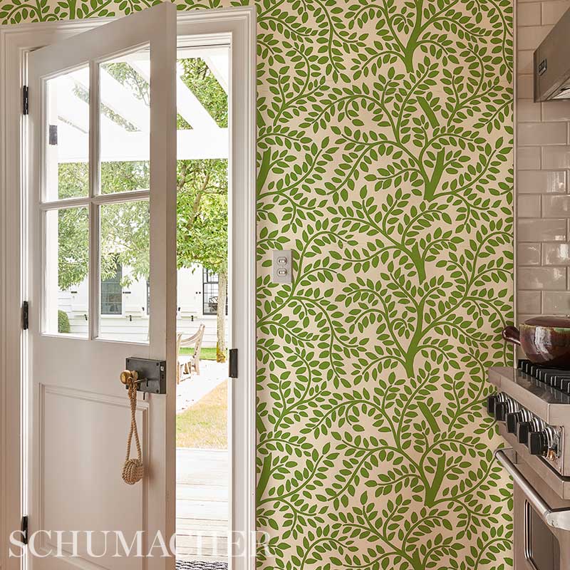 Schumacher Temple Garden Ii Sand Wallpaper - Eade's Wallpaper