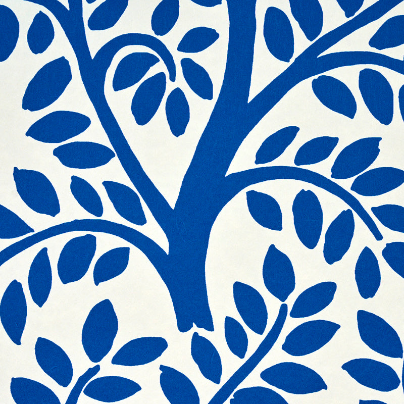 Schumacher Temple Garden Ii Blue Wallpaper - Eade's Wallpaper